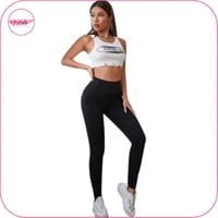 ليقنز بخصر عريض باللون الاسود الكامل