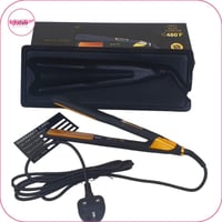 جهاز فرد الشعر الاحترافي من السيراميك أسود/ذهبي