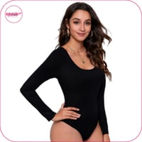 بودي سوت باكمام طويلة اسود سادة