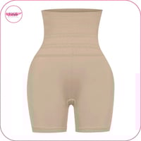 مشد بخصر عالي بتصميم مخطط مع الافخاذ