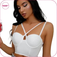 حمالة صدر بتصميم متقاطع من الامام أبيض