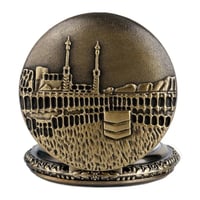 ساعة جيب كلاسيكية انيقة بمجسم الكعبة مع سلسلة