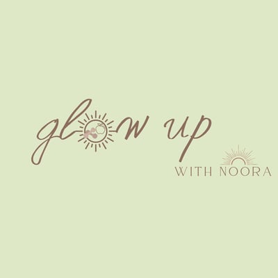 glow up with NOORA logo