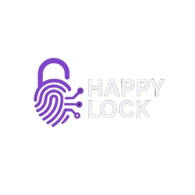 Happy lock logo