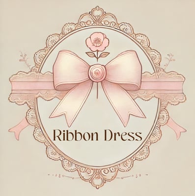 Ribbon dress logo
