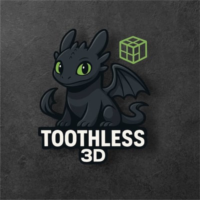 Toothless 3D logo