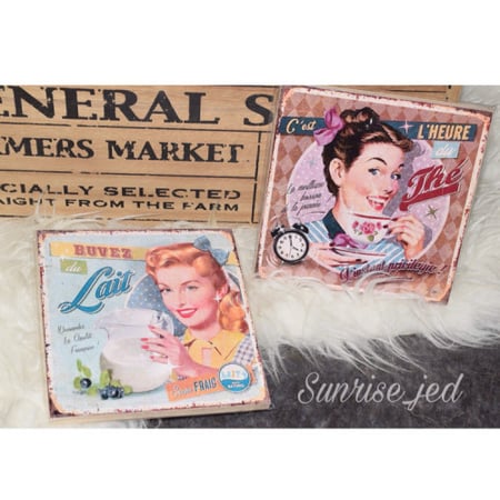 2 لوحات خشبية لركن الكوفي