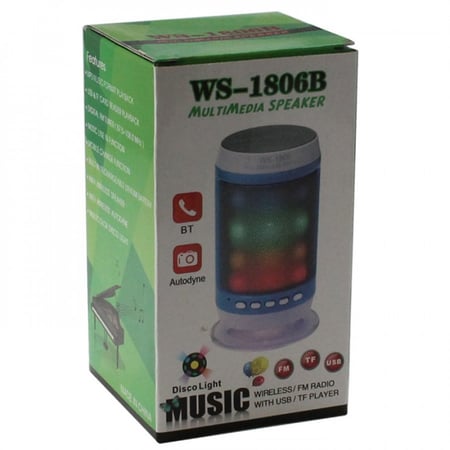 سبيكر وايرلس مع اضاءة ملونة موديل WS-1806