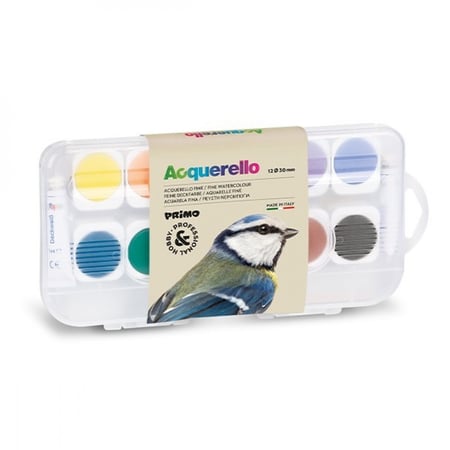 أقراص ألوان مائية دقيقة بآلية قابلة للإزالة ، 12 لونًا مع ريشة