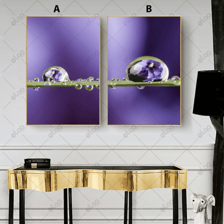 قطرات الندى بخلفية درجات الموف