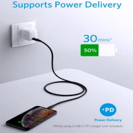 كيبل معتمد شحن سريع LIGHTNING TO TYPEC موديل PD01