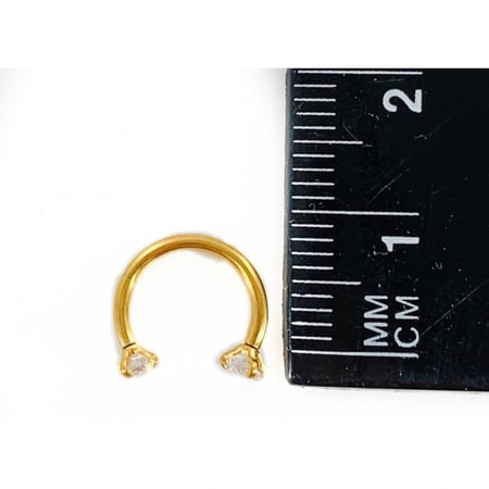 16g Gold Crystal Horseshoe