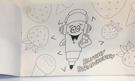 طقم الوان برائحة الفواكه المعطرة , 10 الوان حجم كبير + دفتر تلوين