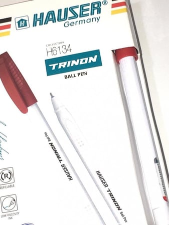 علبة اقلام جافة 25 قلم لون احمر(مثلث)