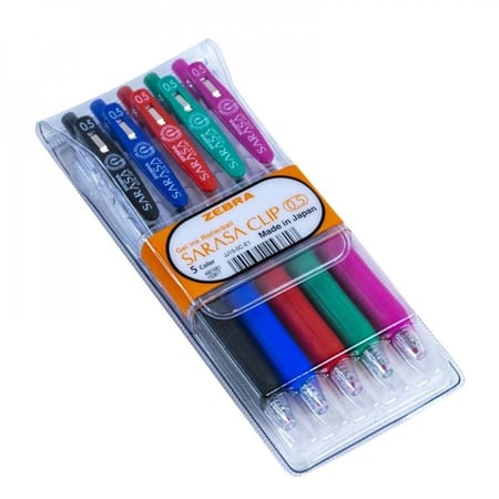 طقم 5 أقلام زيبرا سارسا كليب 0.5