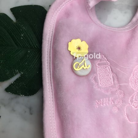 بروش صدف الوردة مطلي ذهب متوفر 3 مقاسات