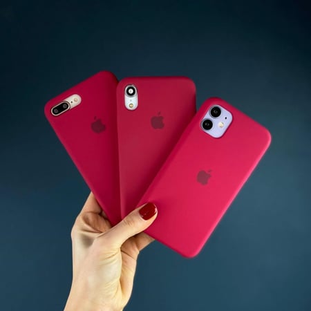 كفر ايفون عنابي سليكون Roz iPhone Silicone Case