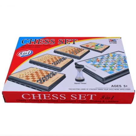 لعبة 5 1 للأطفال شطرنج - شطرنج والداما - الداما لودو - الثعابين والسل