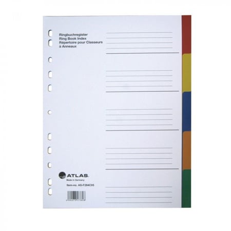 أطلس فواصل ملونة غير مرقمة 5 فواصل