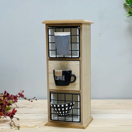 ستاند ادراج خشبي لمستلزمات كوفي مثل كبسولات او ظروف الكوفي