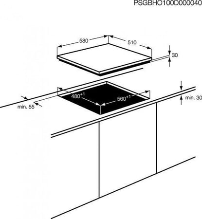 سطح 60سم 4 عيون كهرباء سرميك AEG الماني موديل ( HK614010MB )