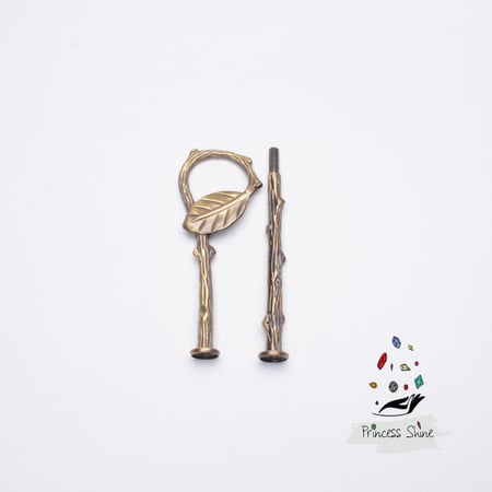 342 - حامل الكعكة بشكل ورق شجر برونز ( طبقتين )