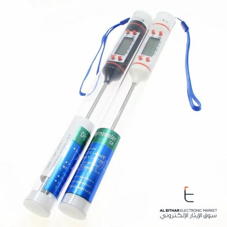 مقياس حرارة الطعام رقمي أسود Digital Food Thermometer