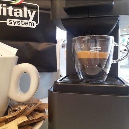 أكواب اسبريسو كافيتالي دبل قلاس طقم مكون من كوبين وصحنين