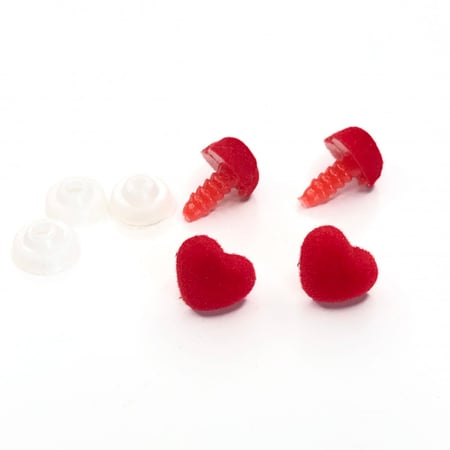 انف دمى قلب احمر مخمل 12 ملم