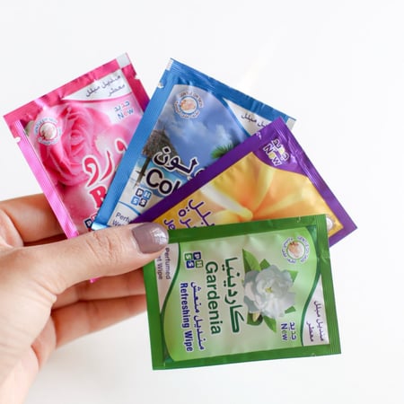 مناديل مبللة رائحة عطور فرنسية 48 ظرف