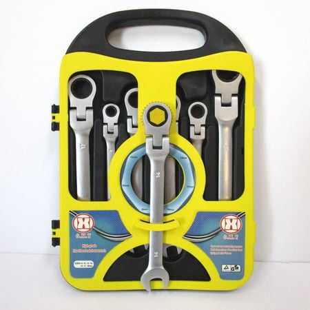 طقم مفتاح مشترك اتوماتيك 7 قطع راس متحرك