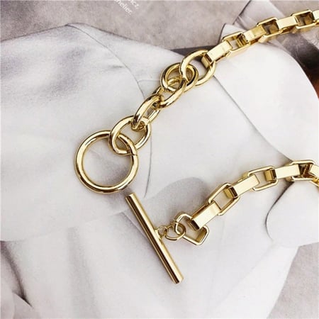 سلسال سلسلة بقفل دائري لون ذهبي