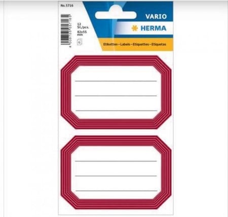 ستيكر , اتيكيت , 3 اوراق , لون احمر