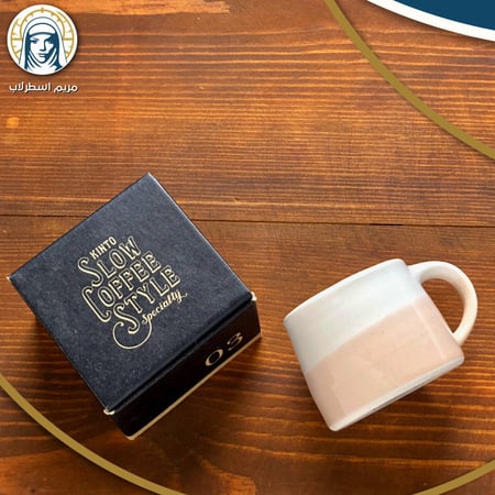 كوب سيراميك - زهري وابيض مقاس SCS-S03 mug 110ml / 4oz