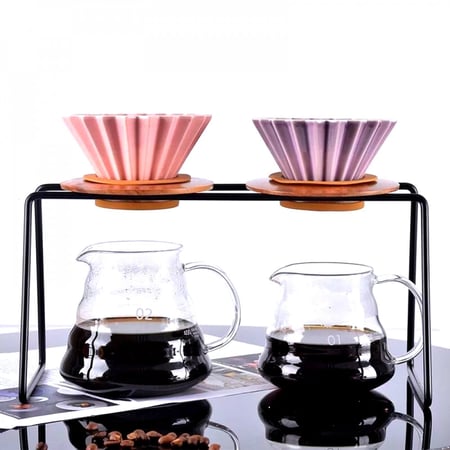 قمع كوب ترشيح سيراميك GV20d مع قاعدة خشبية