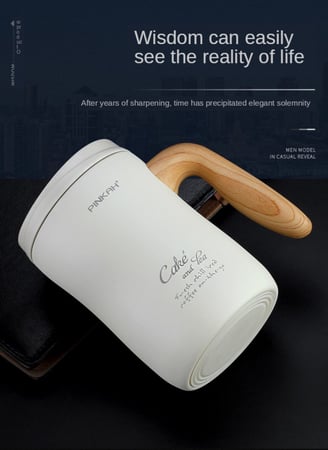 470ML Vacuum Coffee Cup With Handle Insulated Mug Office Leakproof Tea Cup With Lid Household Milk Thermos