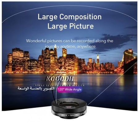 طقم عدسات للهواتف الذكية 6 في 1 ميكرسكوب تقريب 22 مرة