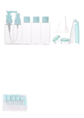 مجموعة علب إعادة التعبئة مناسبة للسفر - 11 قطعة باللون الأزرق