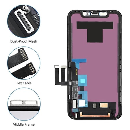 LCD Screen and Digitizer Full Assembly with Frame for iPhone 11
