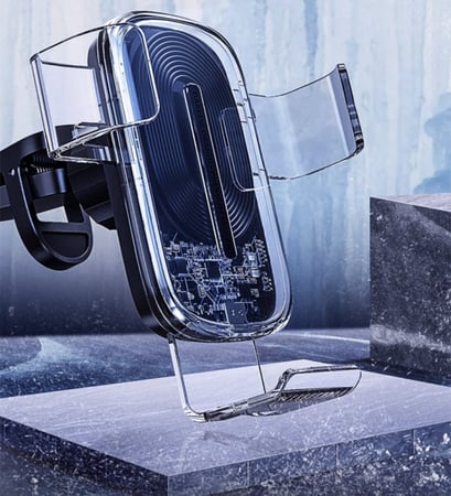 حامل جوال وشاحن لاسلكي 2 في 1