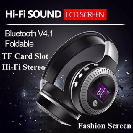 سماعة راس لاسكية مع شاشة من ZEALOT B19