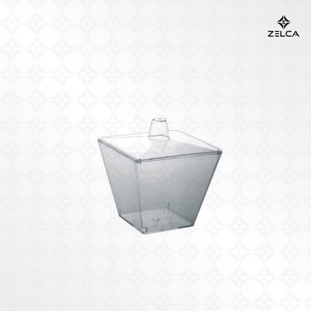 كوب حلى شفاف هرمي مع غطاء