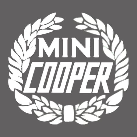 شعار ميني كوبر لاصق - ابيض