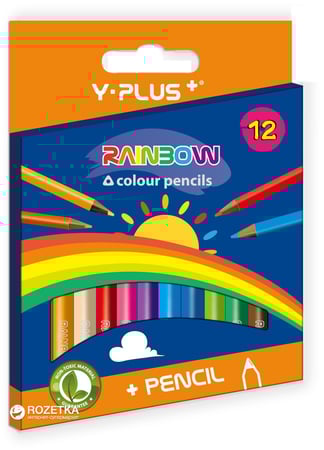 علبة الوان خشبية 12 لون مثلثة الشكل