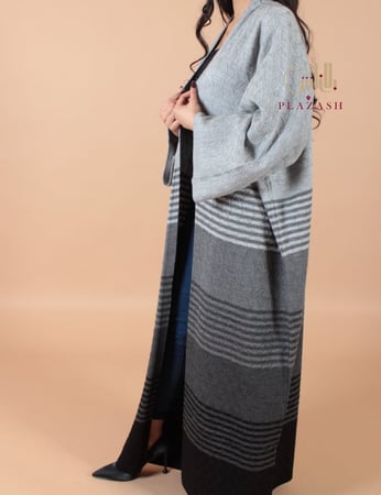 صوف شتوي امواج رصاصي