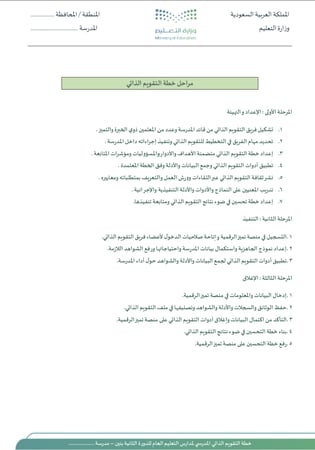 خطة التقويم الذاتي للدورة الثانية