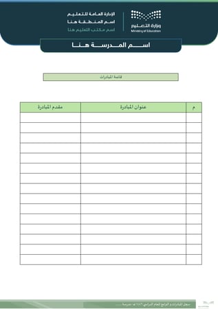 سجل المبادرات و البرامج