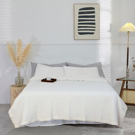 بطانيه قطن ابيض