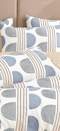 مفرش نفر ونص  قطن طبيعي 100%  4 قطع