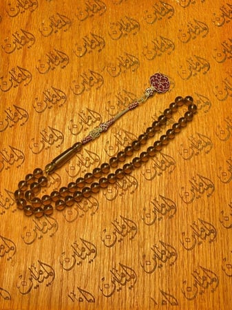 سبحة بكلايت طرابزونه نحاس مطلي فضه 10 ملي